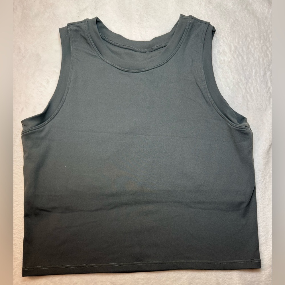 Paragon Columbia Crop Top with Bra in Sage